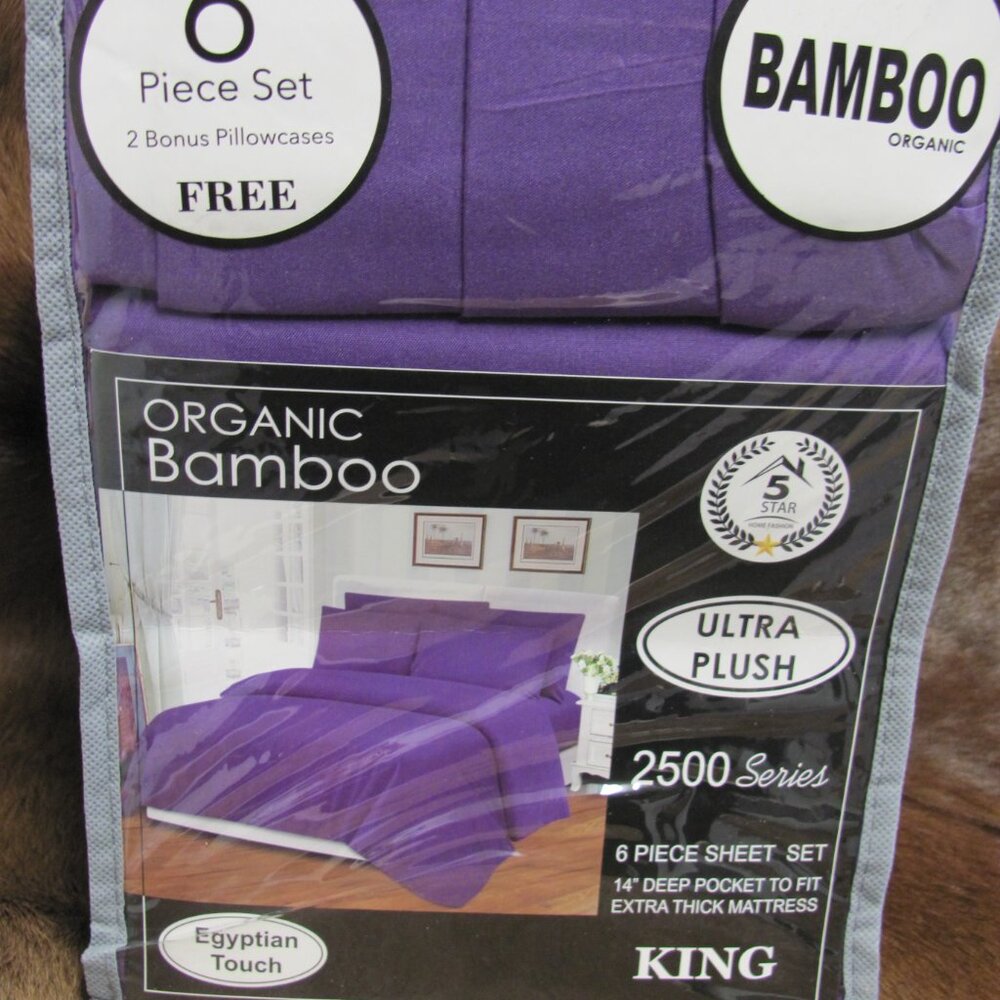 2 PIECE BUNDLE PURPLE KING BLANKET & SHEET SET NIP - Picture 6 of 8